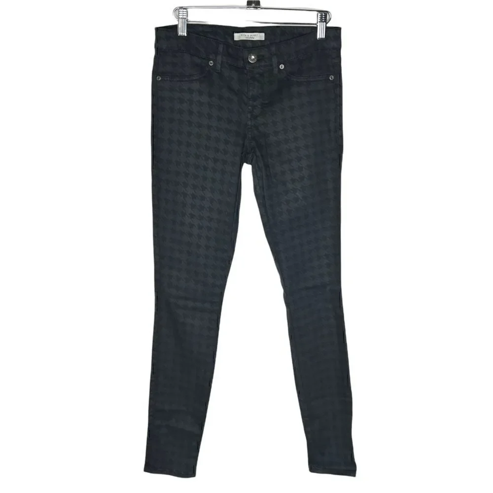 Rich & Skinny Houndstooth Skinny Jean Size 26 EUC